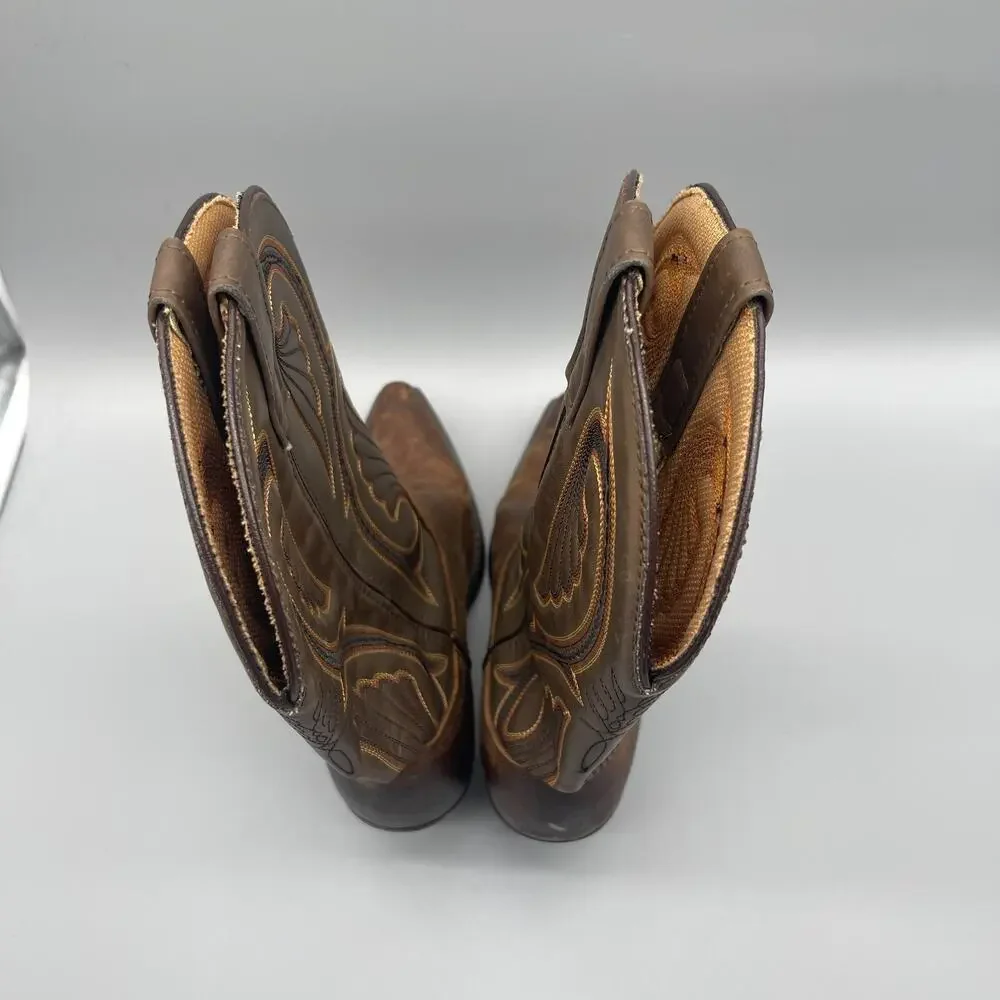 Laredo Lea Vamp Boots Womens 7.5 M Brown Embroidered Leather Western Cowboy - Picture 5 of 8